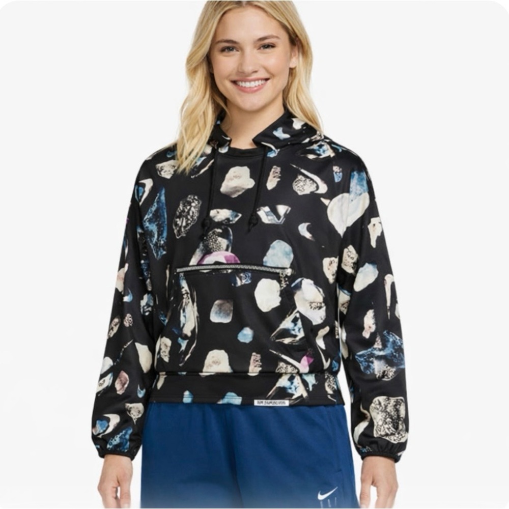 Nike Dri-FIT Swoosh Fly Standard Issue Sweatshirt Pullover XS Black Graphic